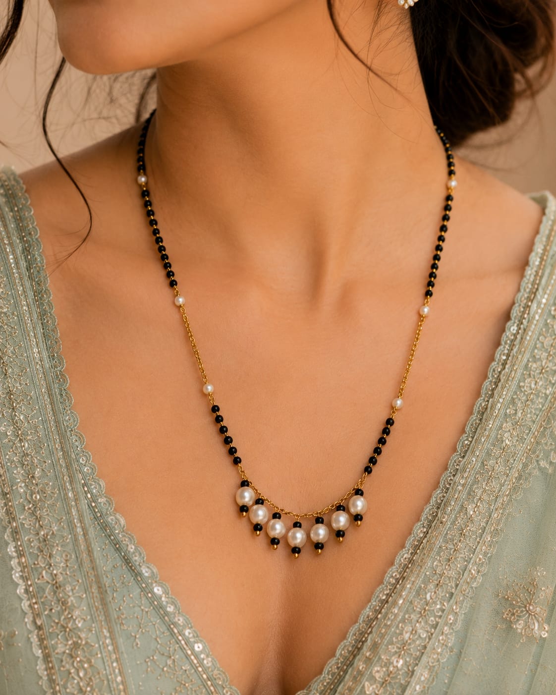 Evara Pearl Charm Mangalsutra